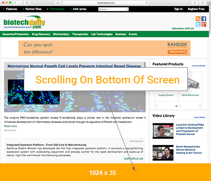 Scrolling On Bottom Of Screen