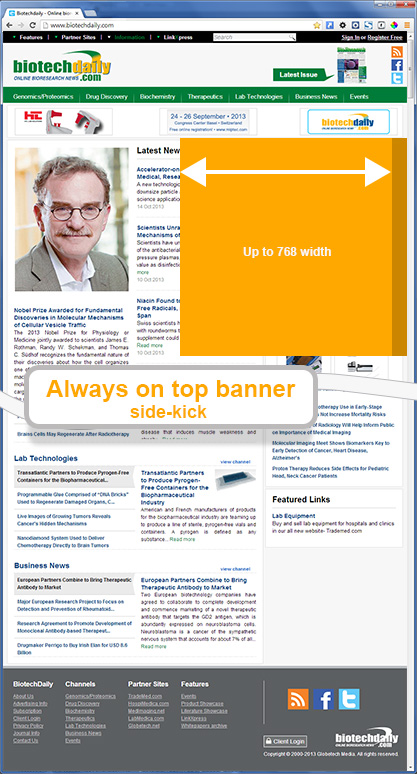 The always on top banner - side-kick